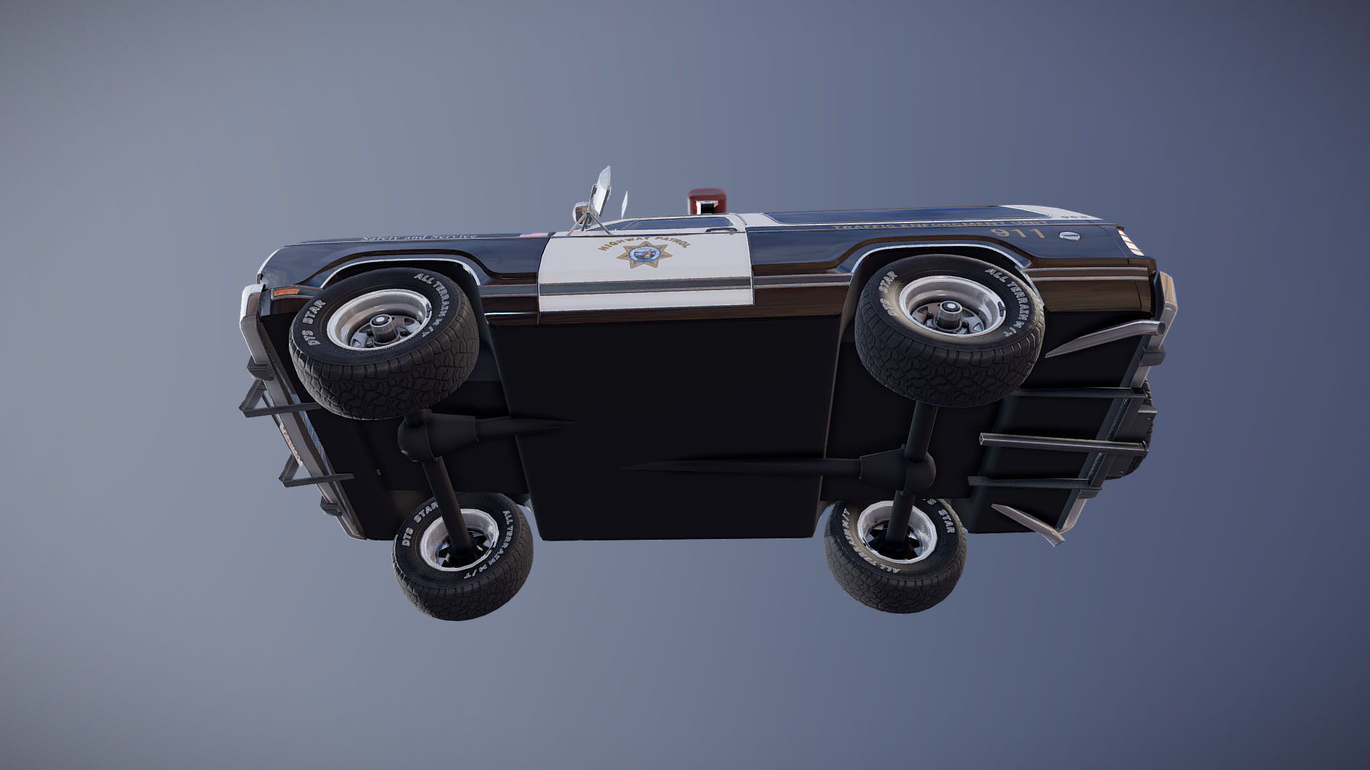 Dodge Ramcharger 1979 police car Low-poly 3D model_22