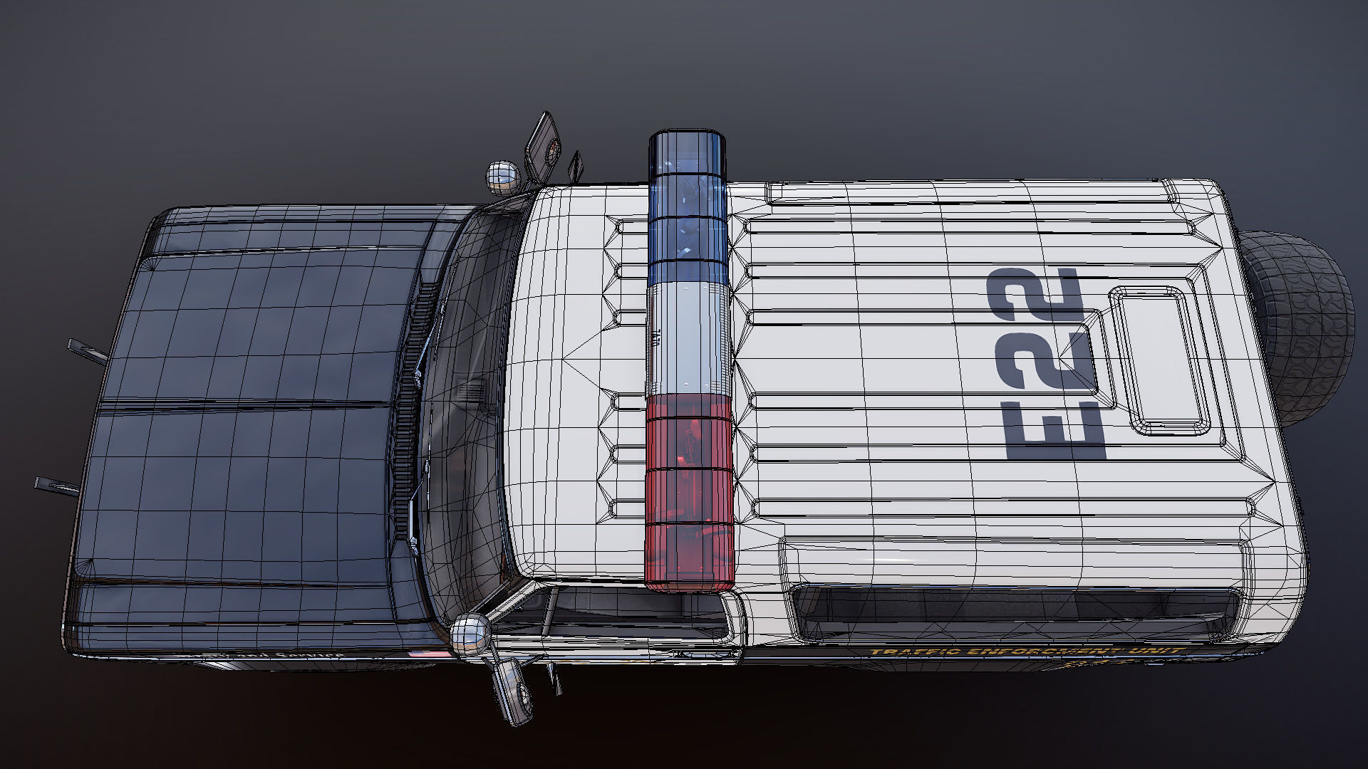 Dodge Ramcharger 1979 police car Low-poly 3D model_27