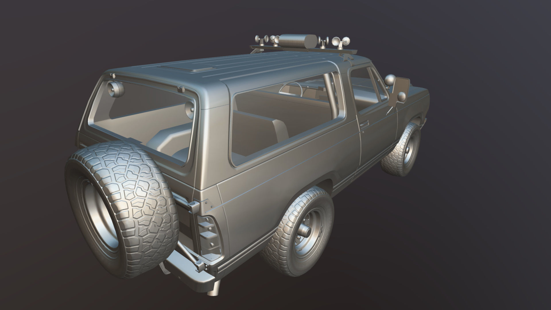 Dodge Ramcharger 1979 police car Low-poly 3D model_35