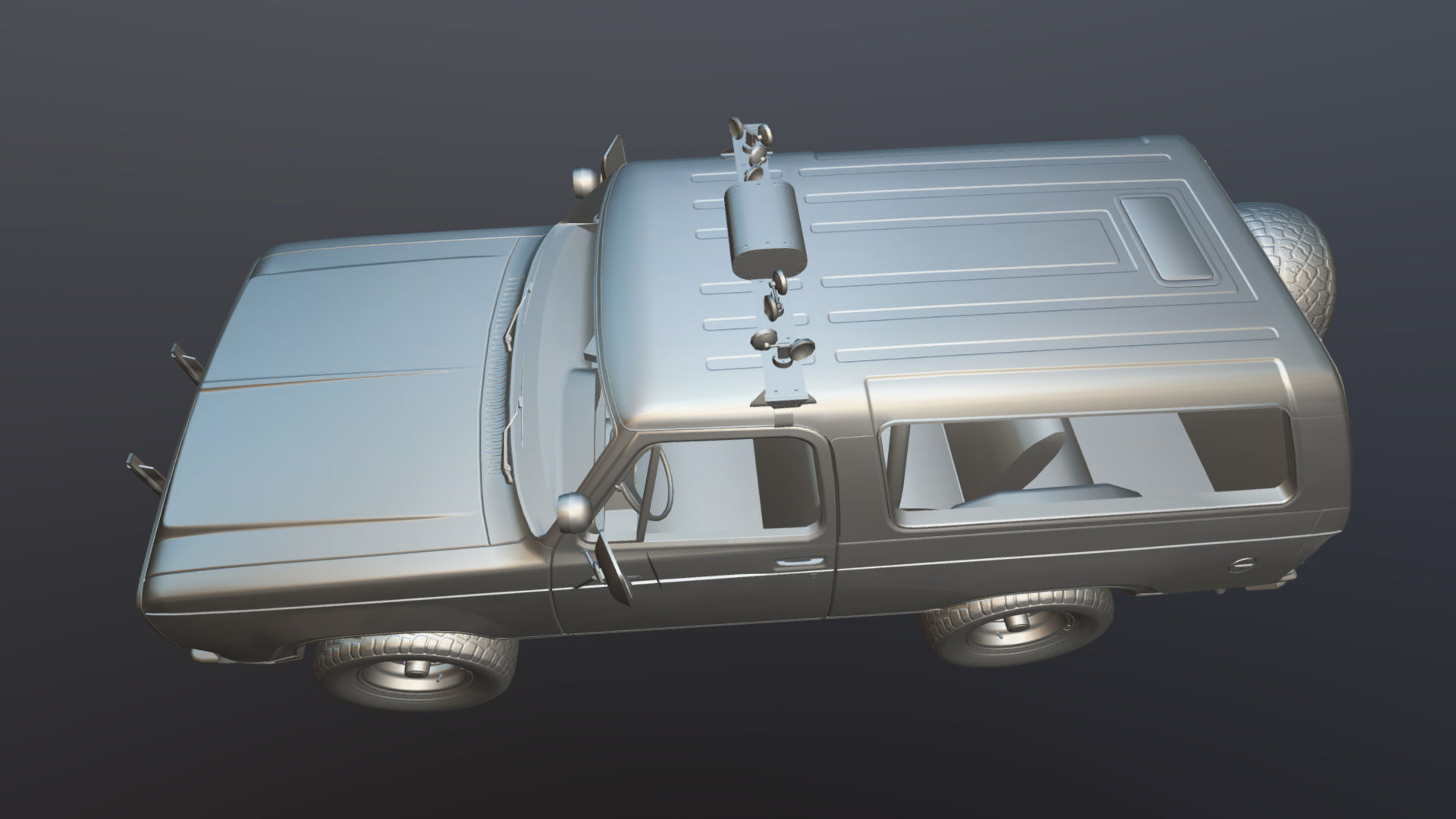 Dodge Ramcharger 1979 police car Low-poly 3D model_33