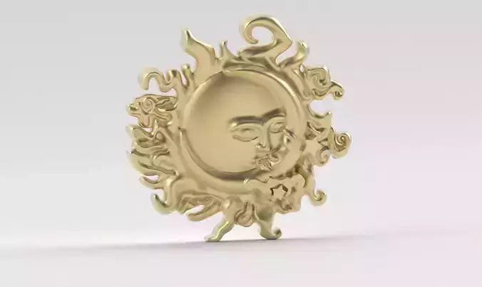 MOON AND SUN PENDANT - DIJE SOL Y LUNA