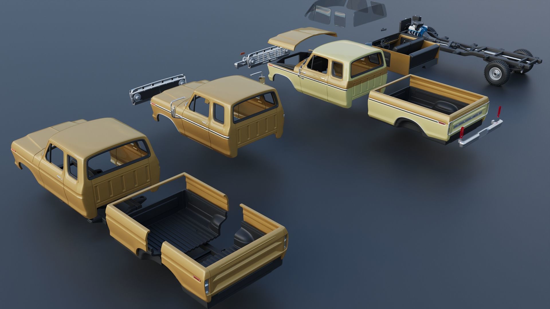 F-250 Super Cab 1974 3D print model_21