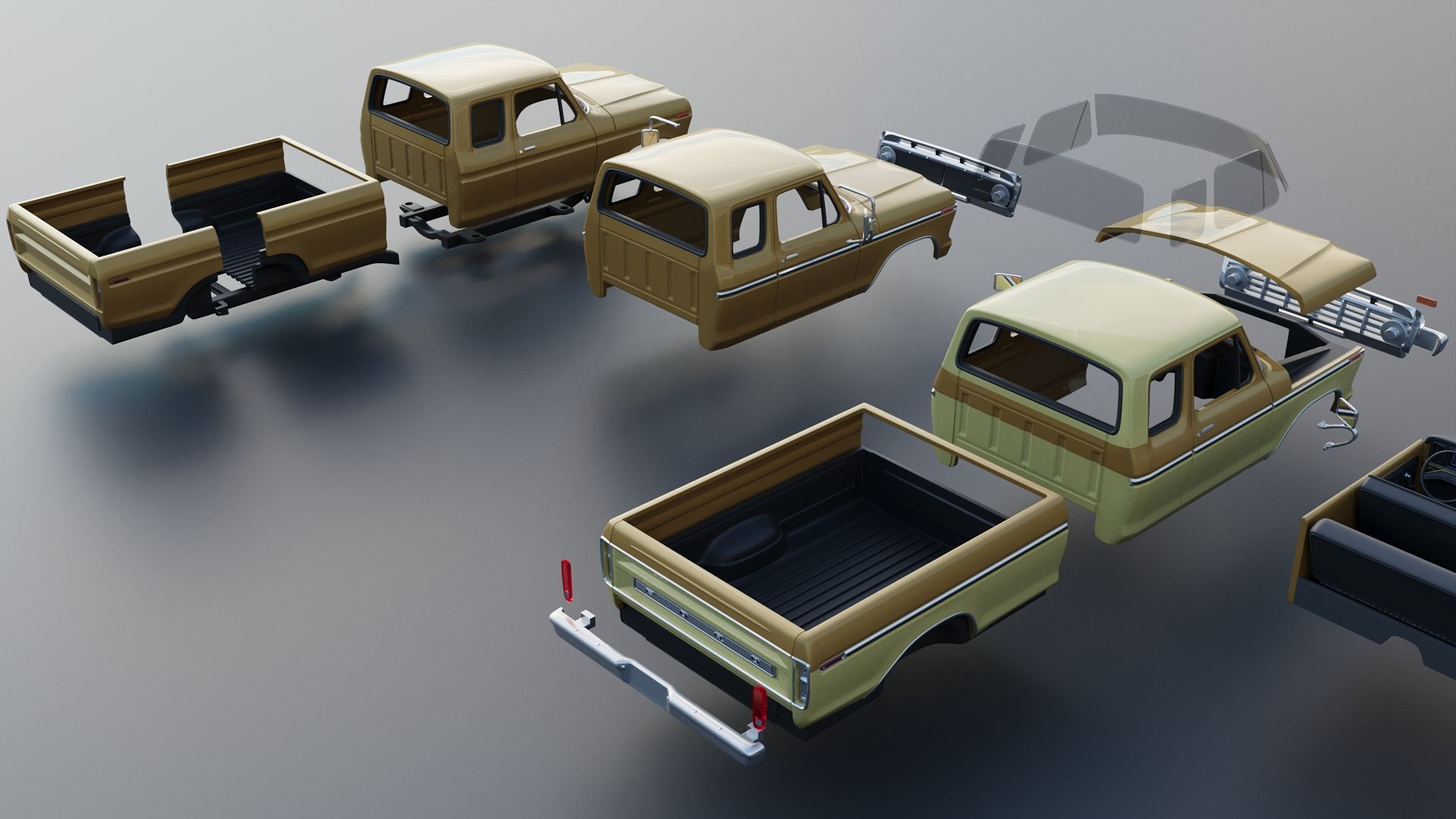 F-250 Super Cab 1974 3D print model_23