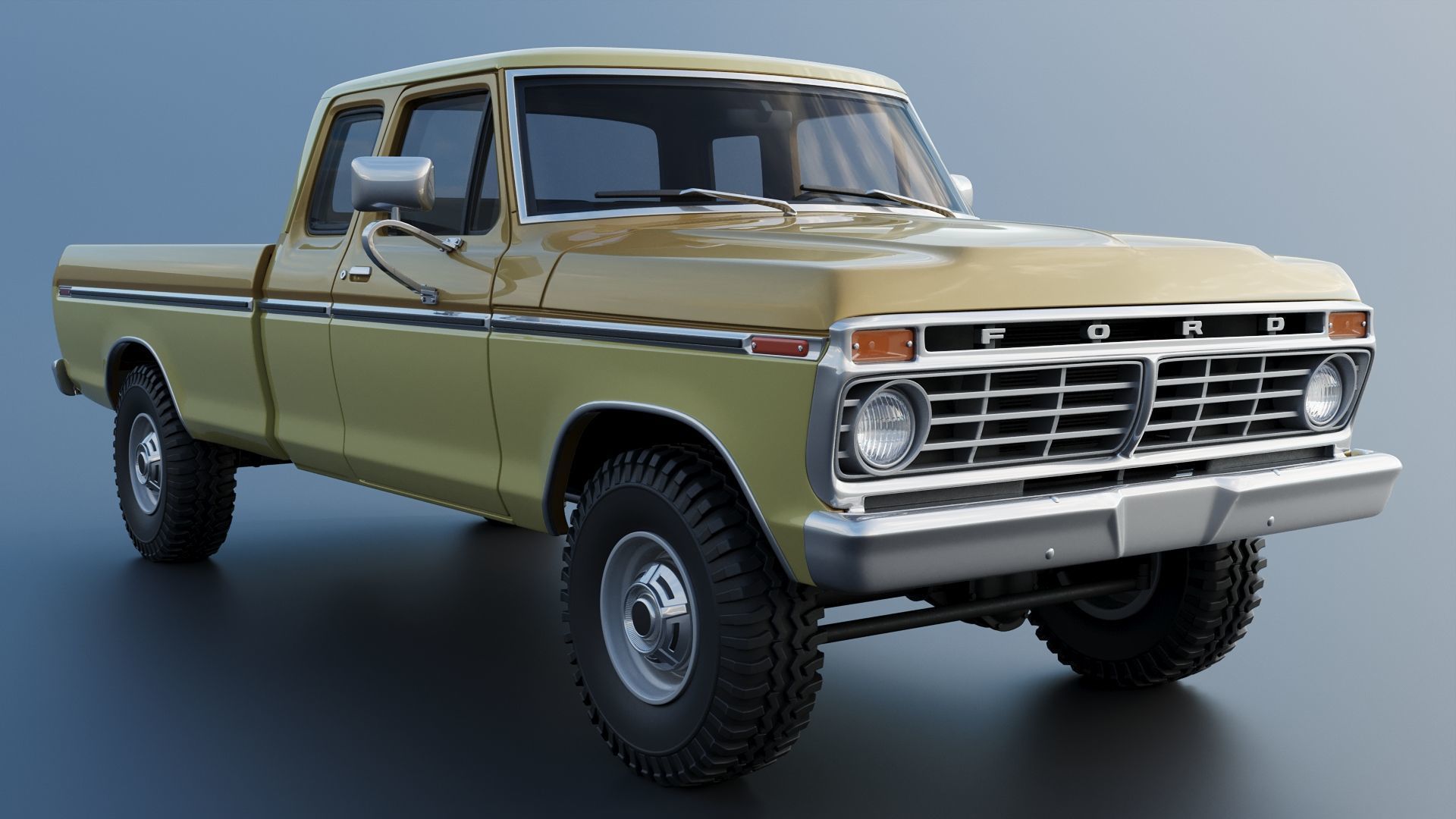 F-250 Super Cab 1974 3D print model_10