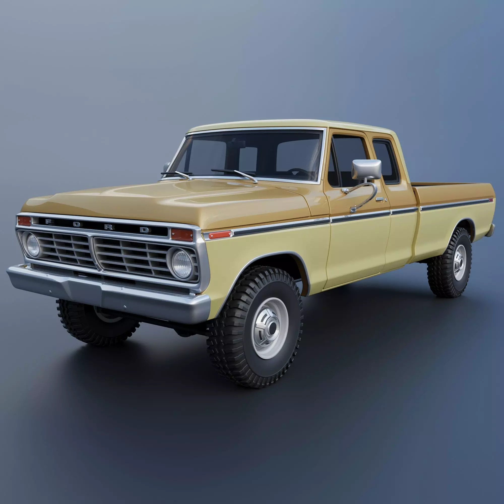 F-250 Super Cab 1974 3D print model_0