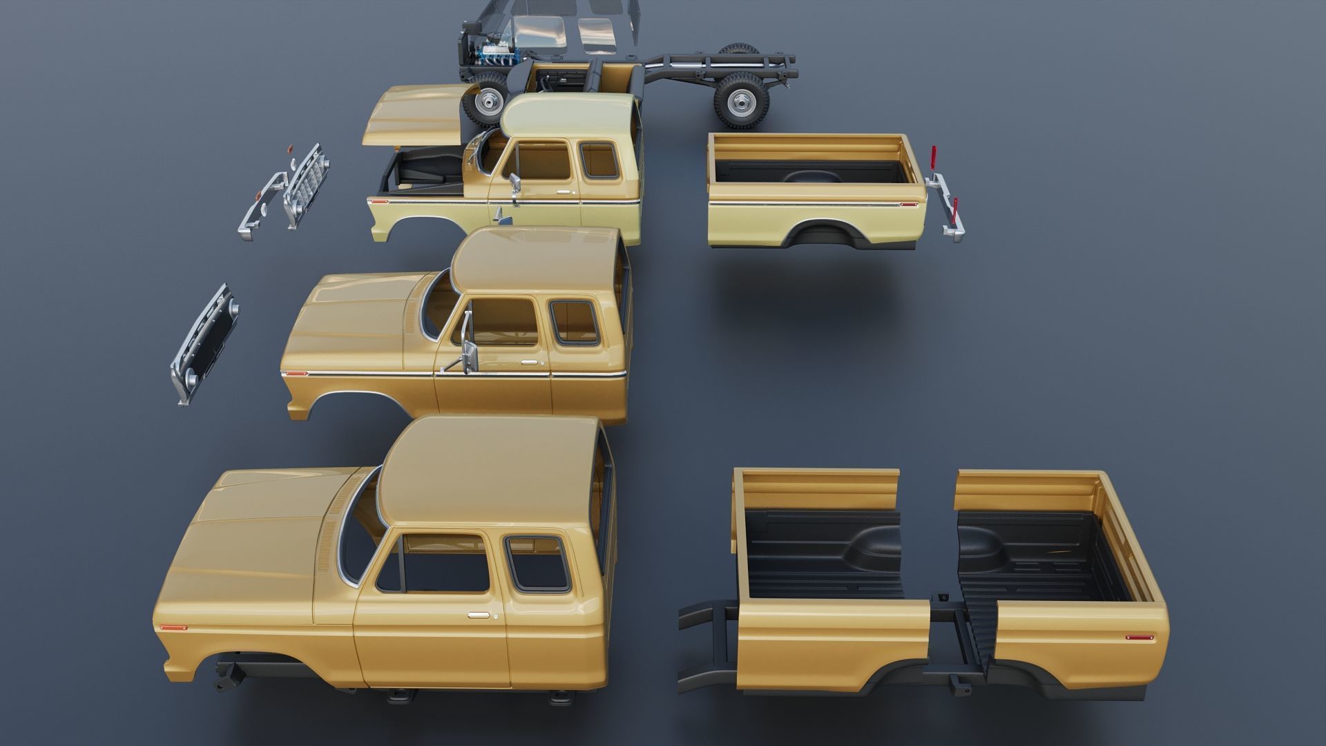 F-250 Super Cab 1974 3D print model_20