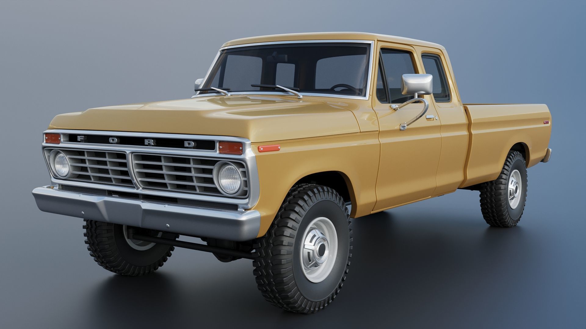 F-250 Super Cab 1974 3D print model_17