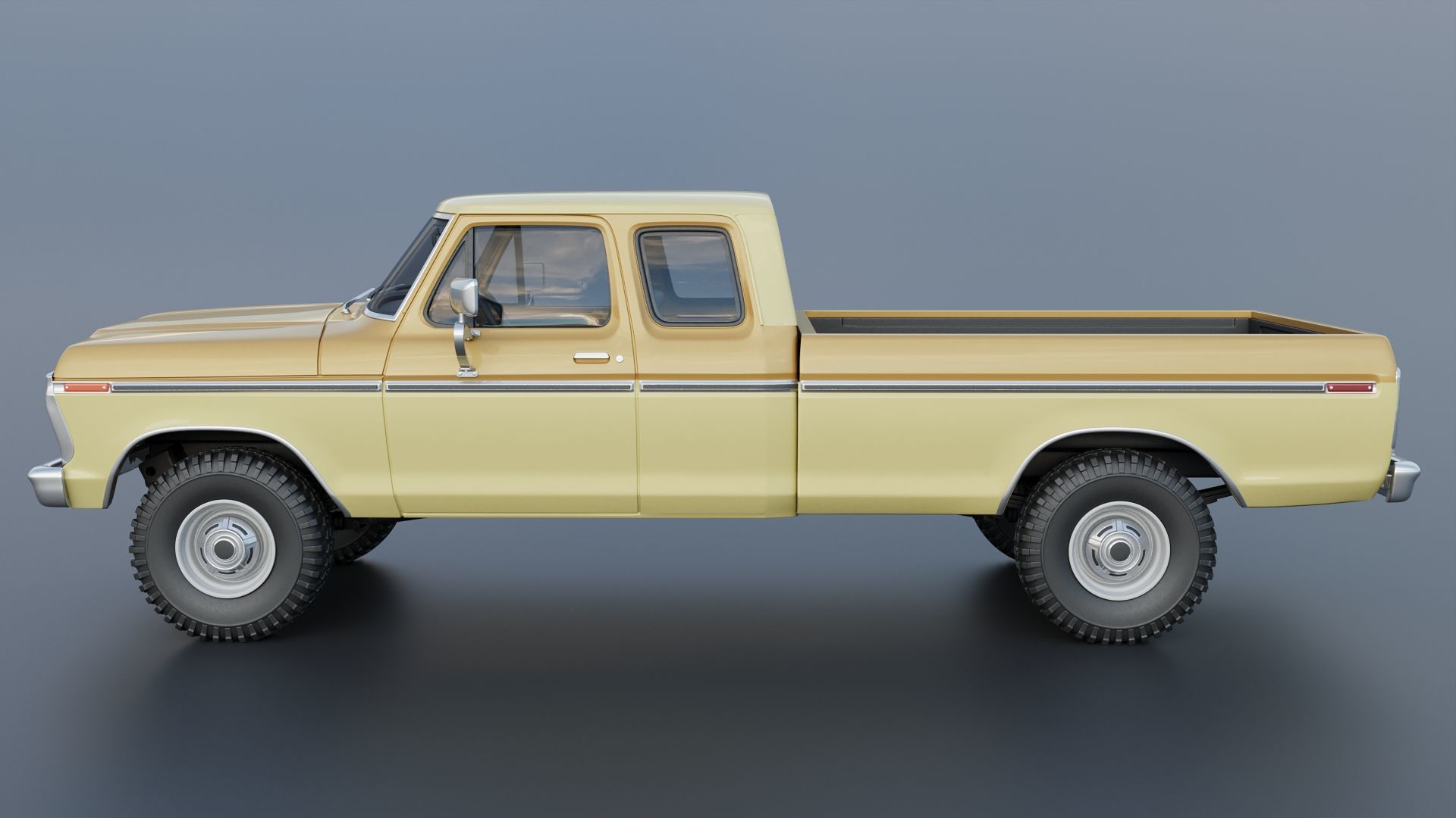 F-250 Super Cab 1974 3D print model_3