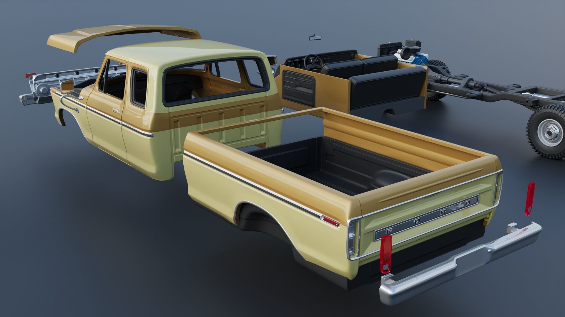 F-250 Super Cab 1974 3D print model_22