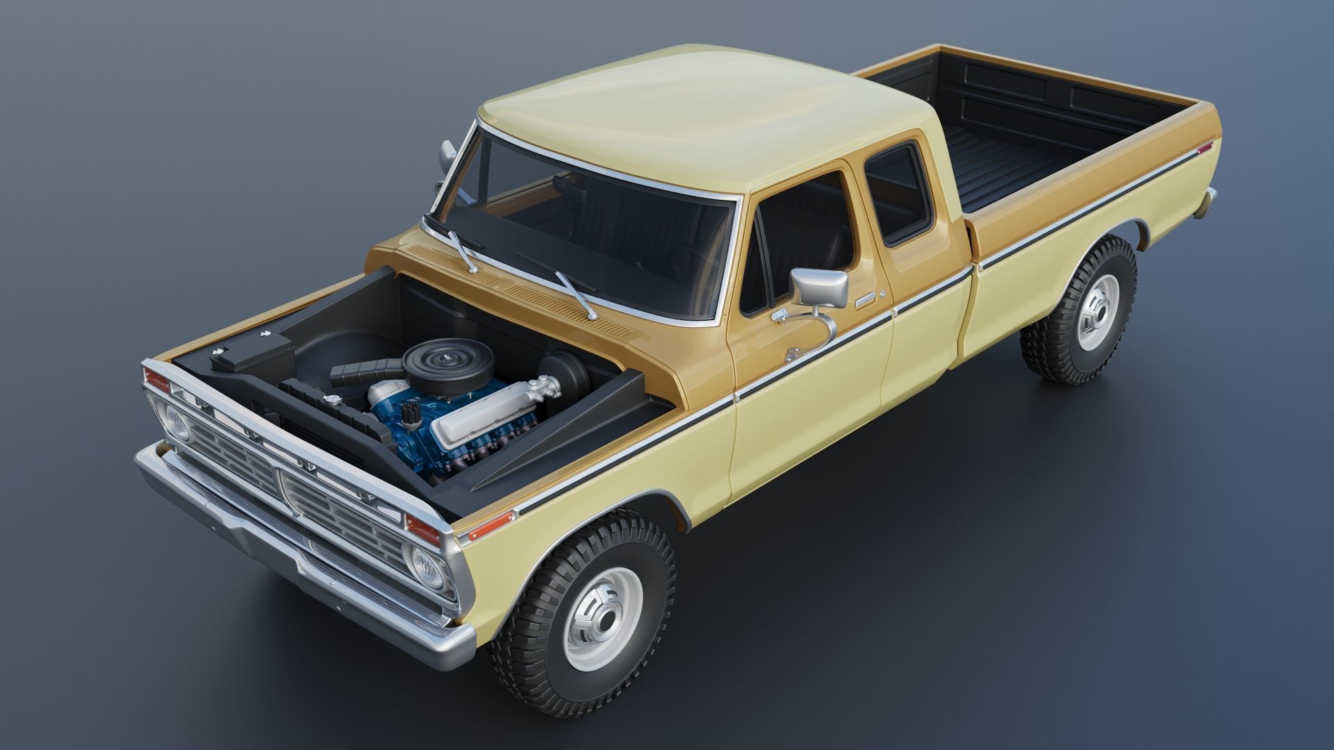 F-250 Super Cab 1974 3D print model_14