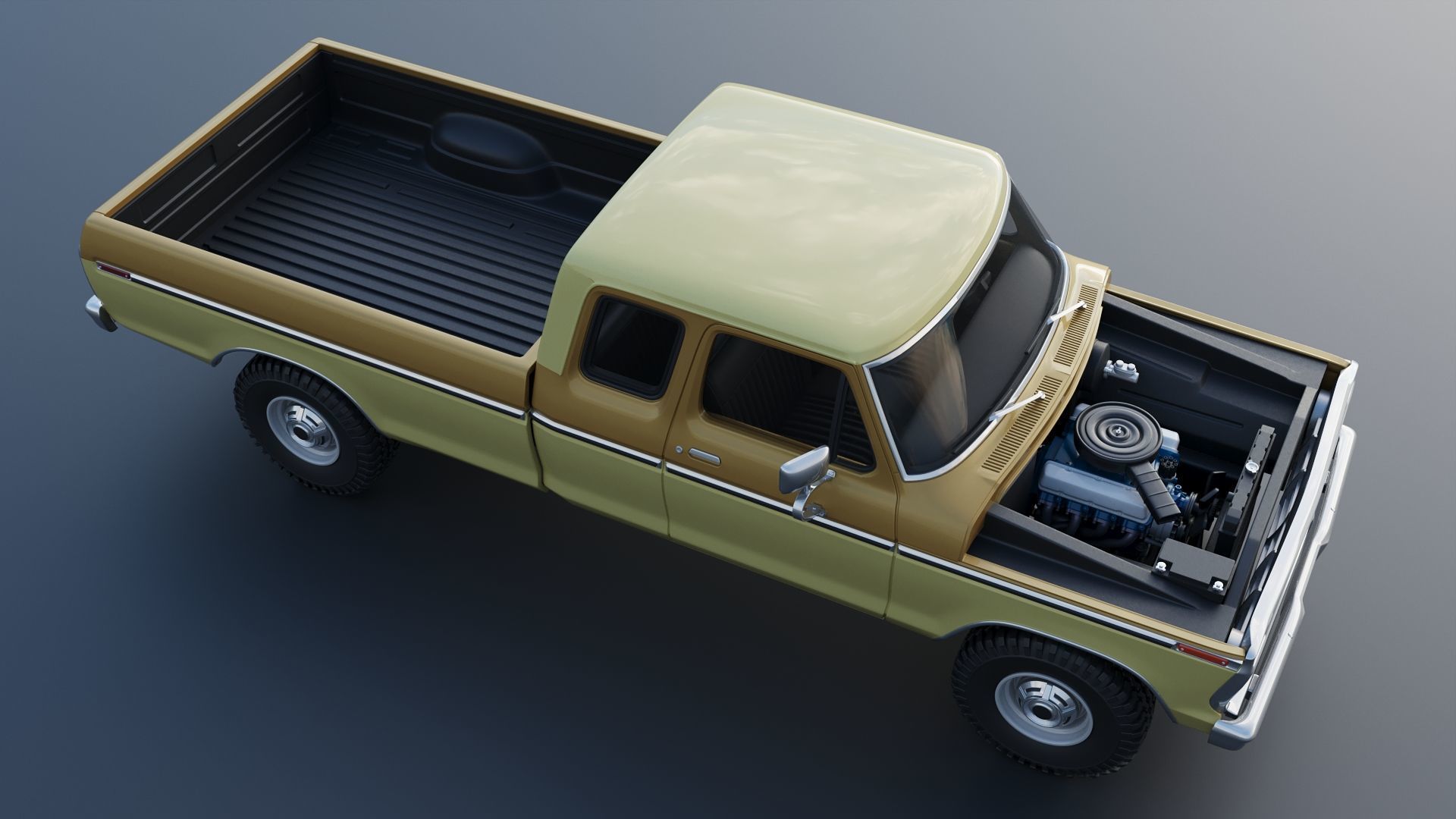 F-250 Super Cab 1974 3D print model_15