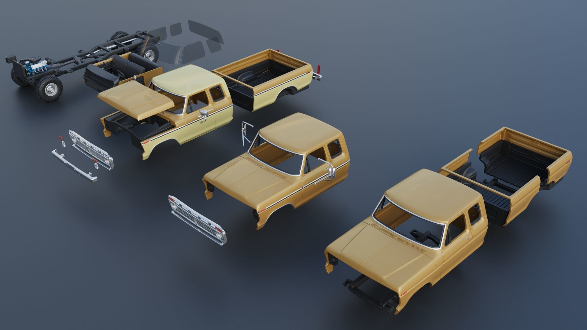 F-250 Super Cab 1974 3D print model_19