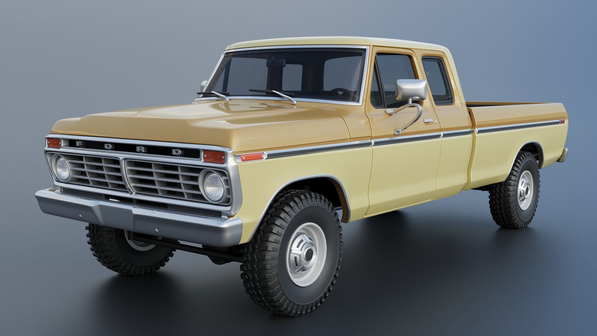 F-250 Super Cab 1974 3D print model_2