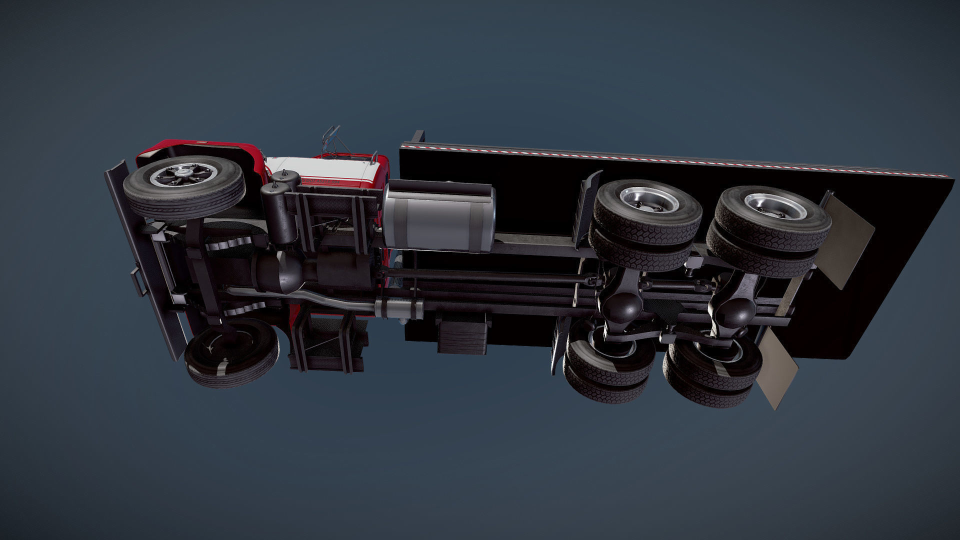 International Fleetstar flatbed truck Low-poly 3D model_25