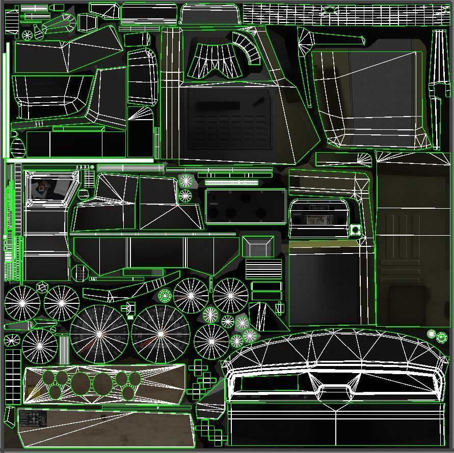 International Fleetstar flatbed truck Low-poly 3D model_45