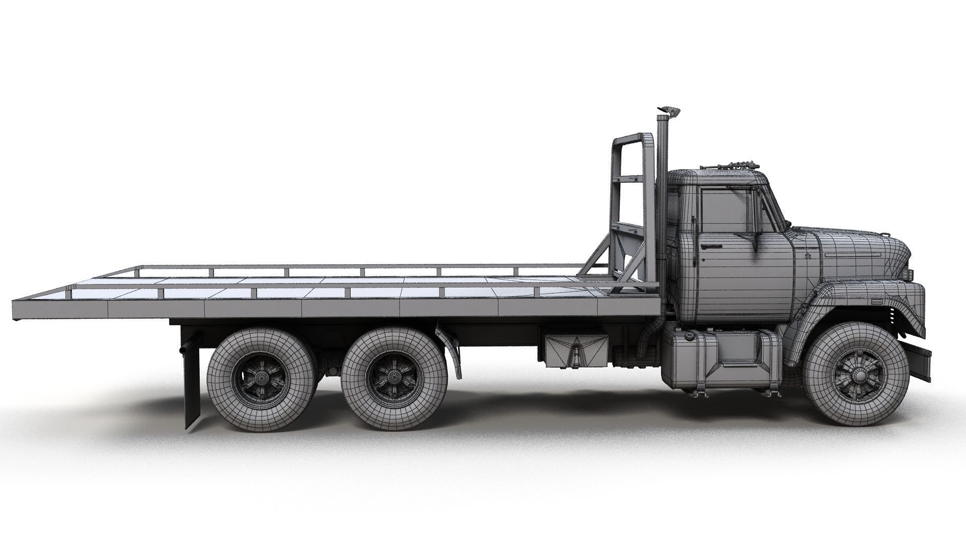 International Fleetstar flatbed truck Low-poly 3D model_12