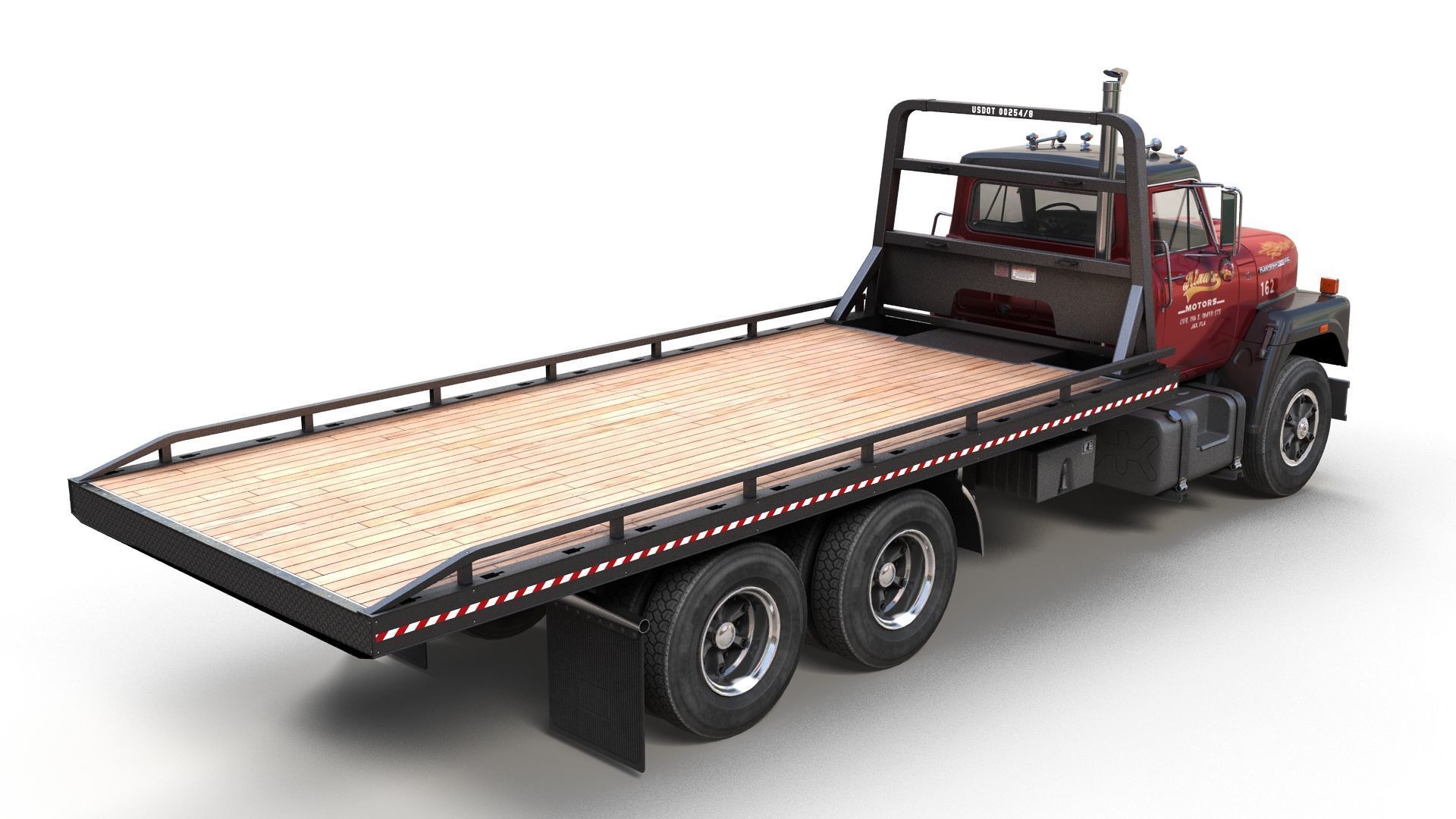 International Fleetstar flatbed truck Low-poly 3D model_3