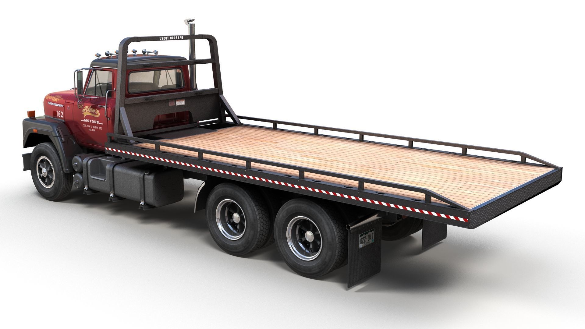 International Fleetstar flatbed truck Low-poly 3D model_5