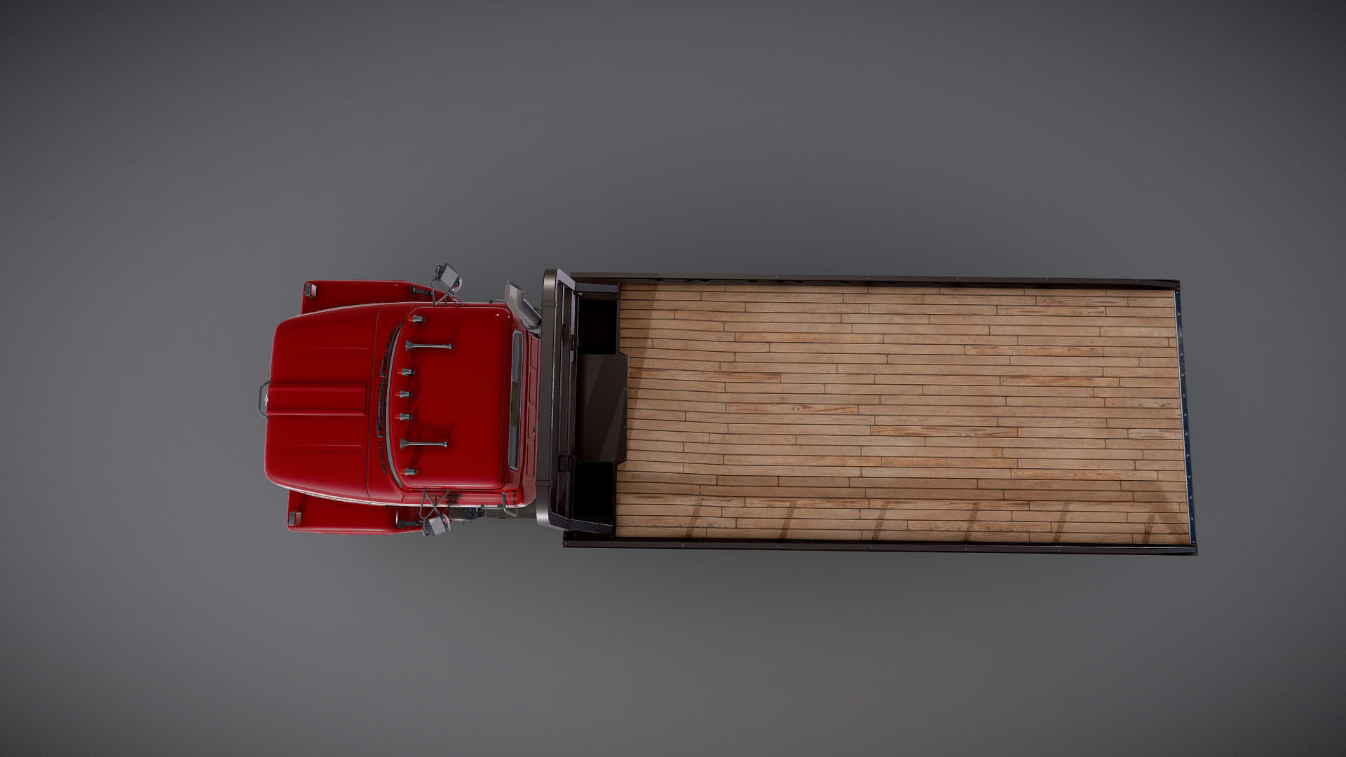 International Fleetstar flatbed truck Low-poly 3D model_21