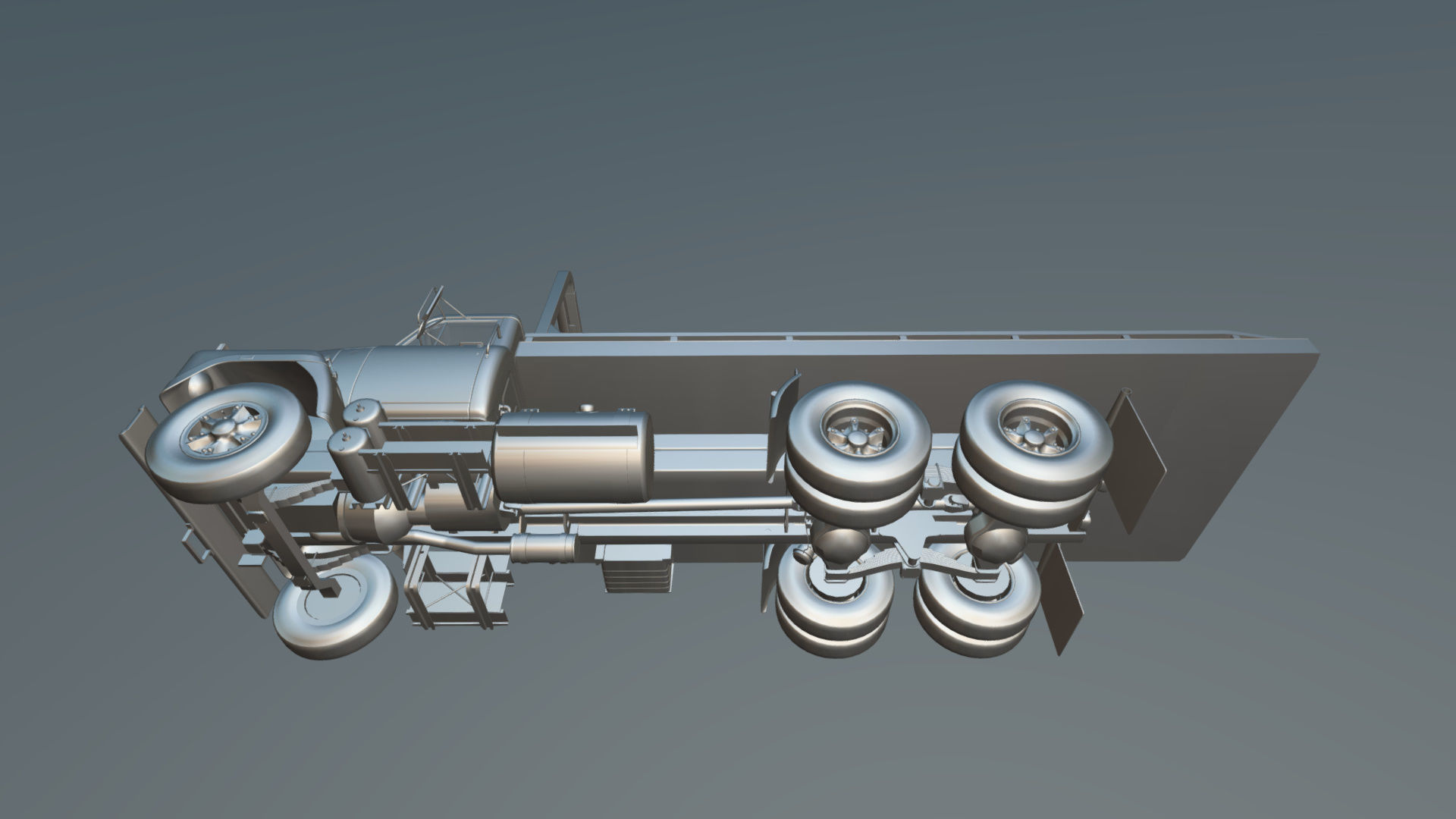 International Fleetstar flatbed truck Low-poly 3D model_32