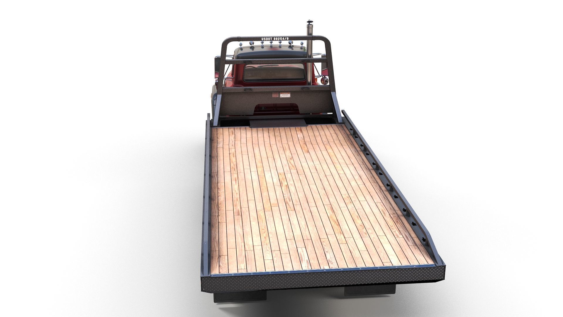 International Fleetstar flatbed truck Low-poly 3D model_7