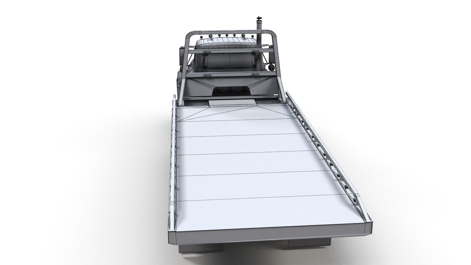 International Fleetstar flatbed truck Low-poly 3D model_15