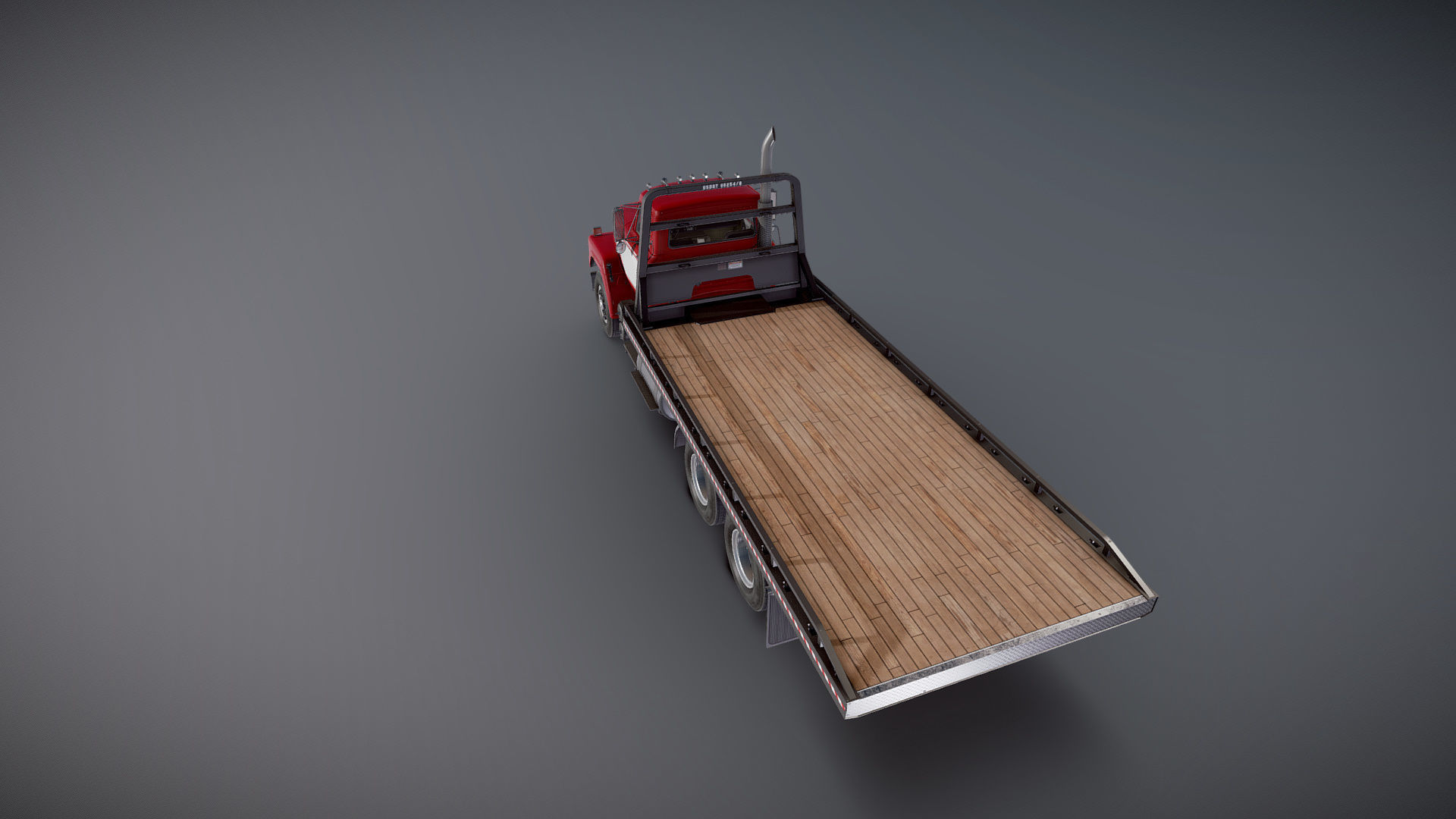 International Fleetstar flatbed truck Low-poly 3D model_23