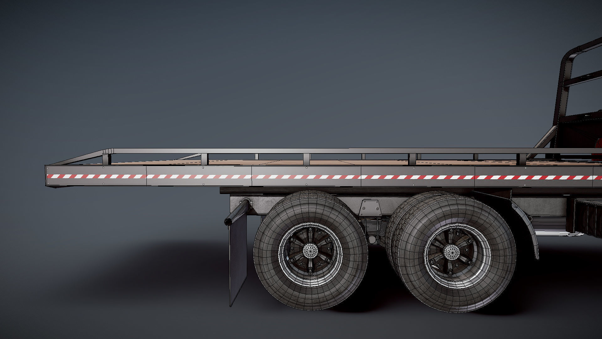 International Fleetstar flatbed truck Low-poly 3D model_30