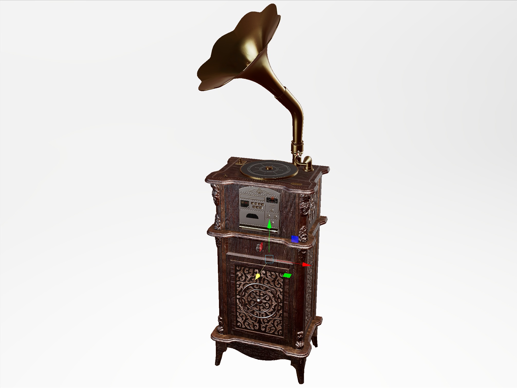 Tabletop Gramophone Low-poly 3D model_22