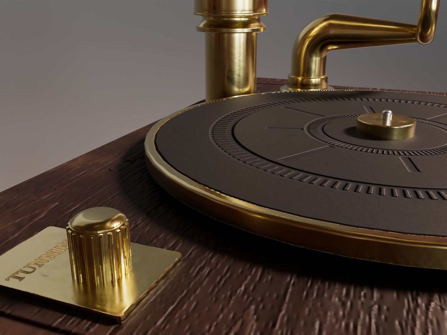 Tabletop Gramophone Low-poly 3D model_6