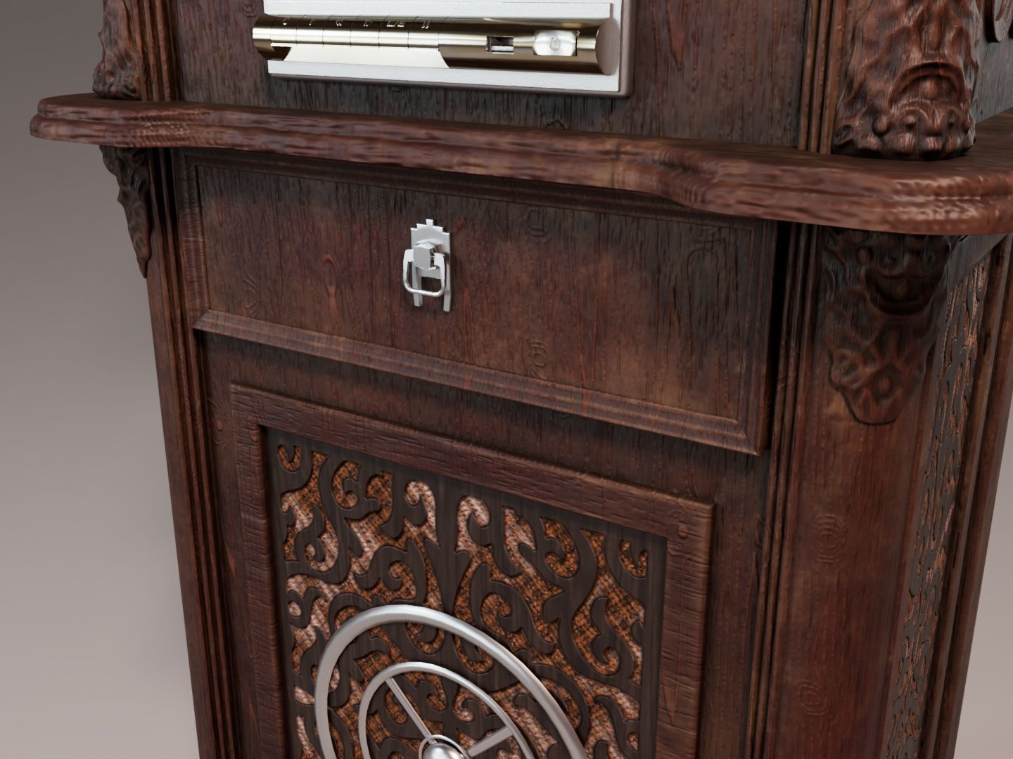 Tabletop Gramophone Low-poly 3D model_18