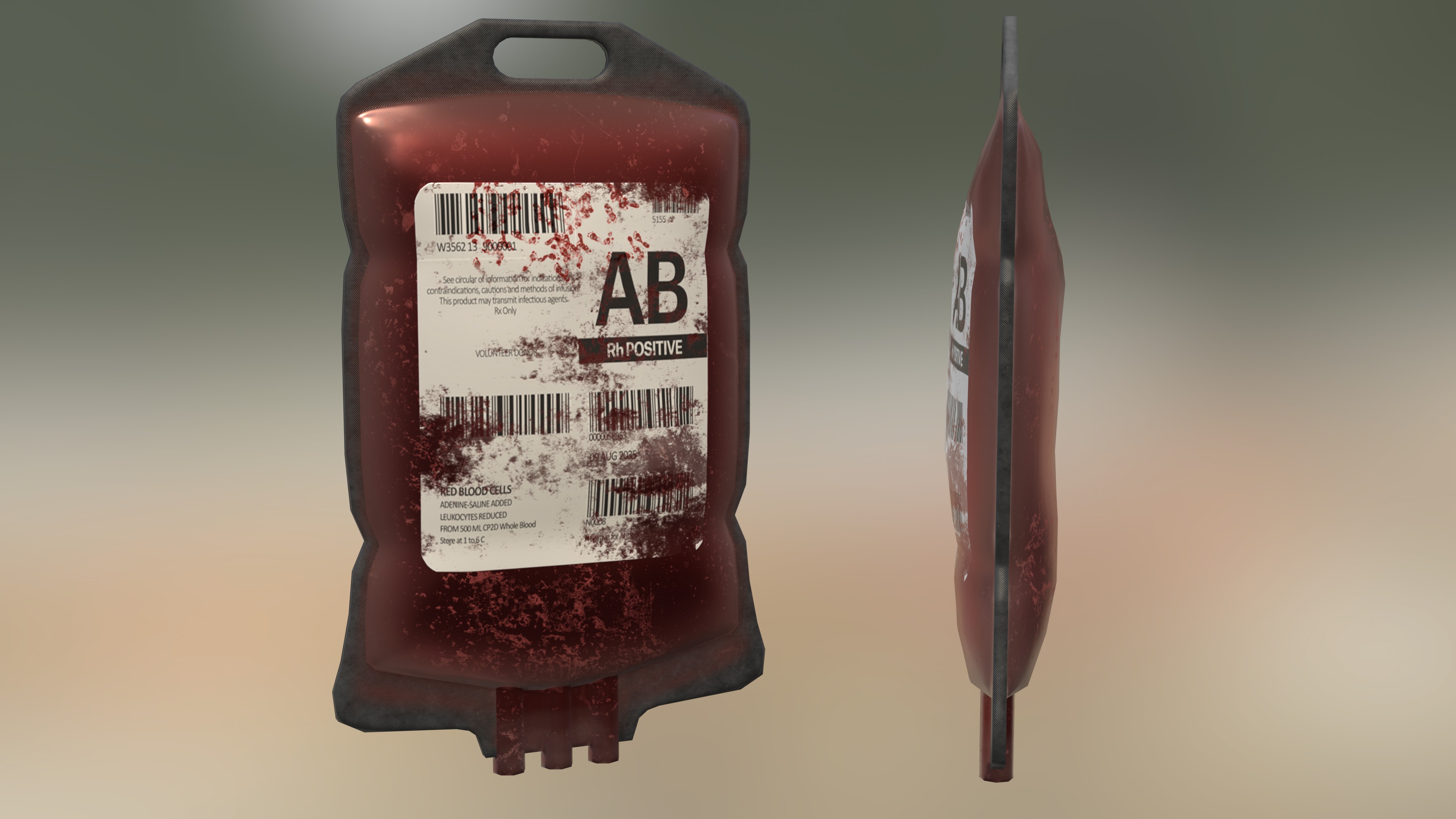 BloodBag Low Poly Low-poly 3D model_4