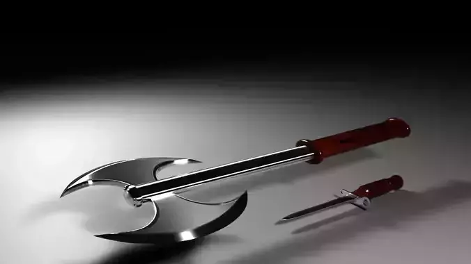 Double-Bladed Axe and Knife 3D Models  Fantasy Games Medieval