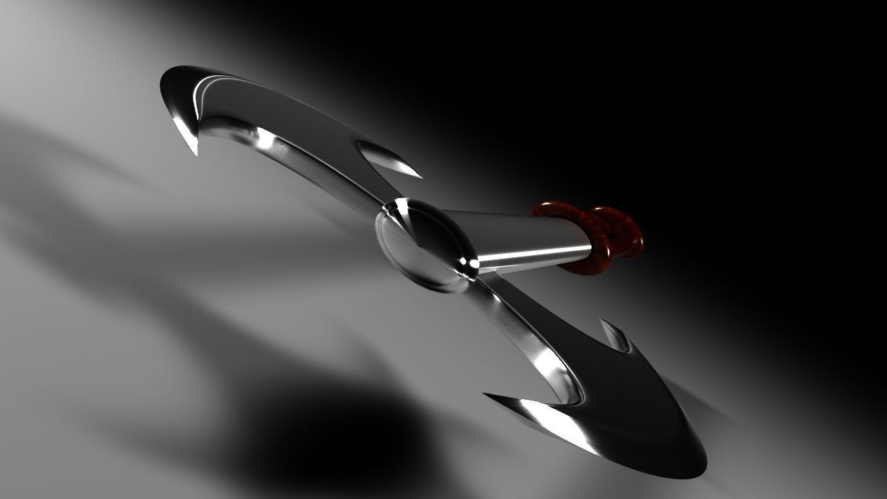 Double-Bladed Axe and Knife 3D Models Fantasy Games Medieval 3D model_1