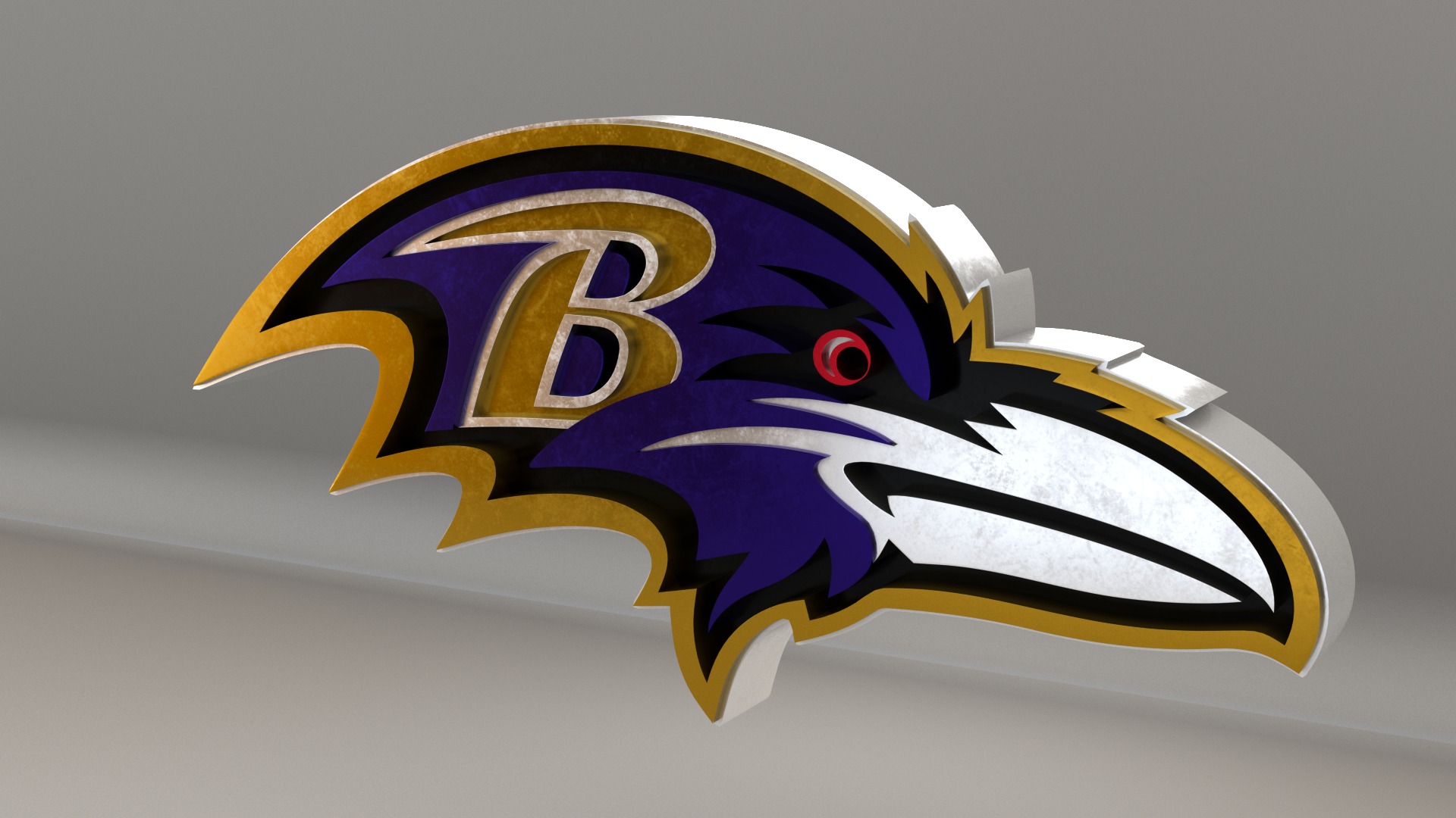 NFL Baltimore Ravens Logo 3D model_2