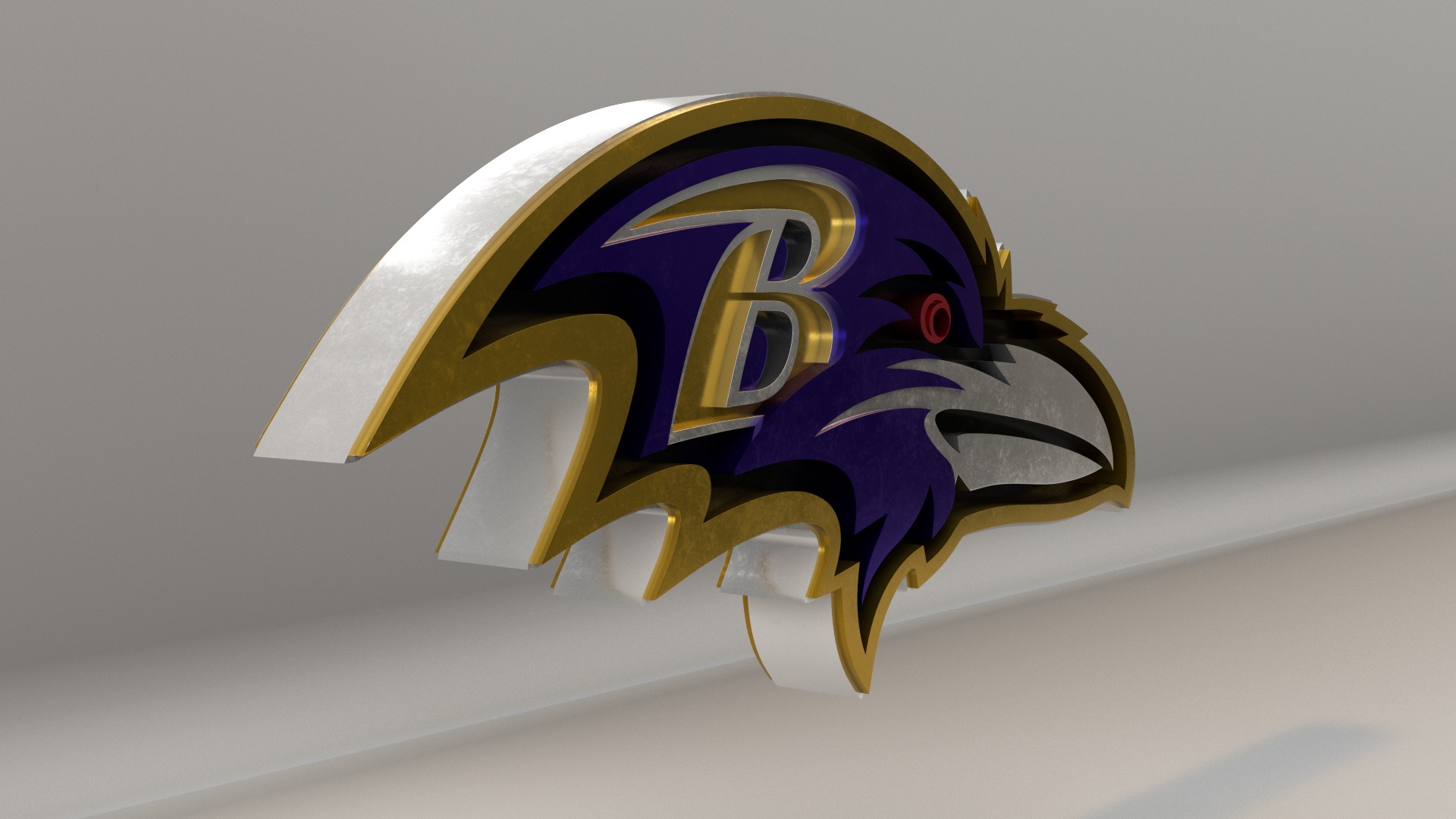 NFL Baltimore Ravens Logo 3D model_4