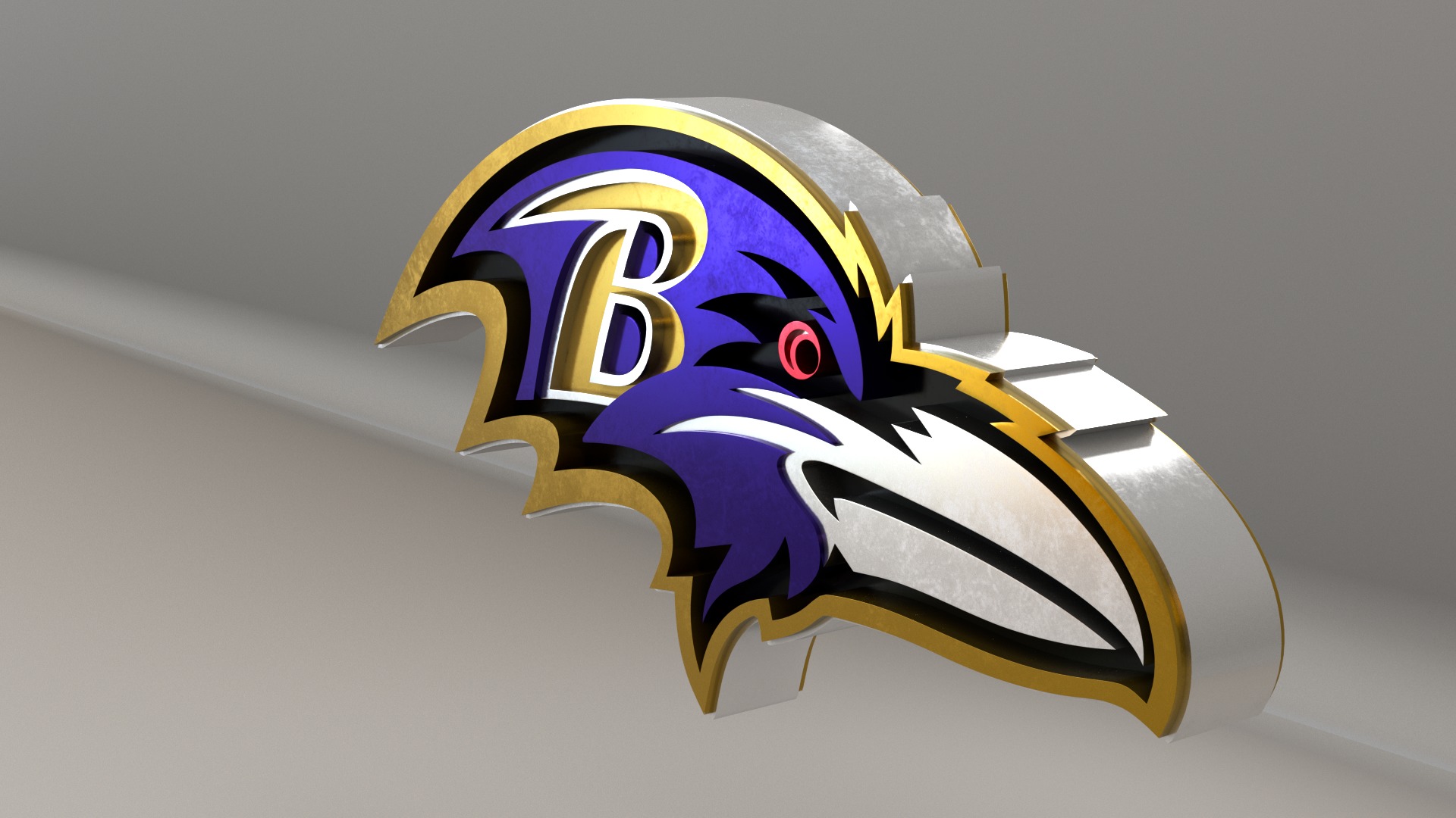 NFL Baltimore Ravens Logo 3D model_5