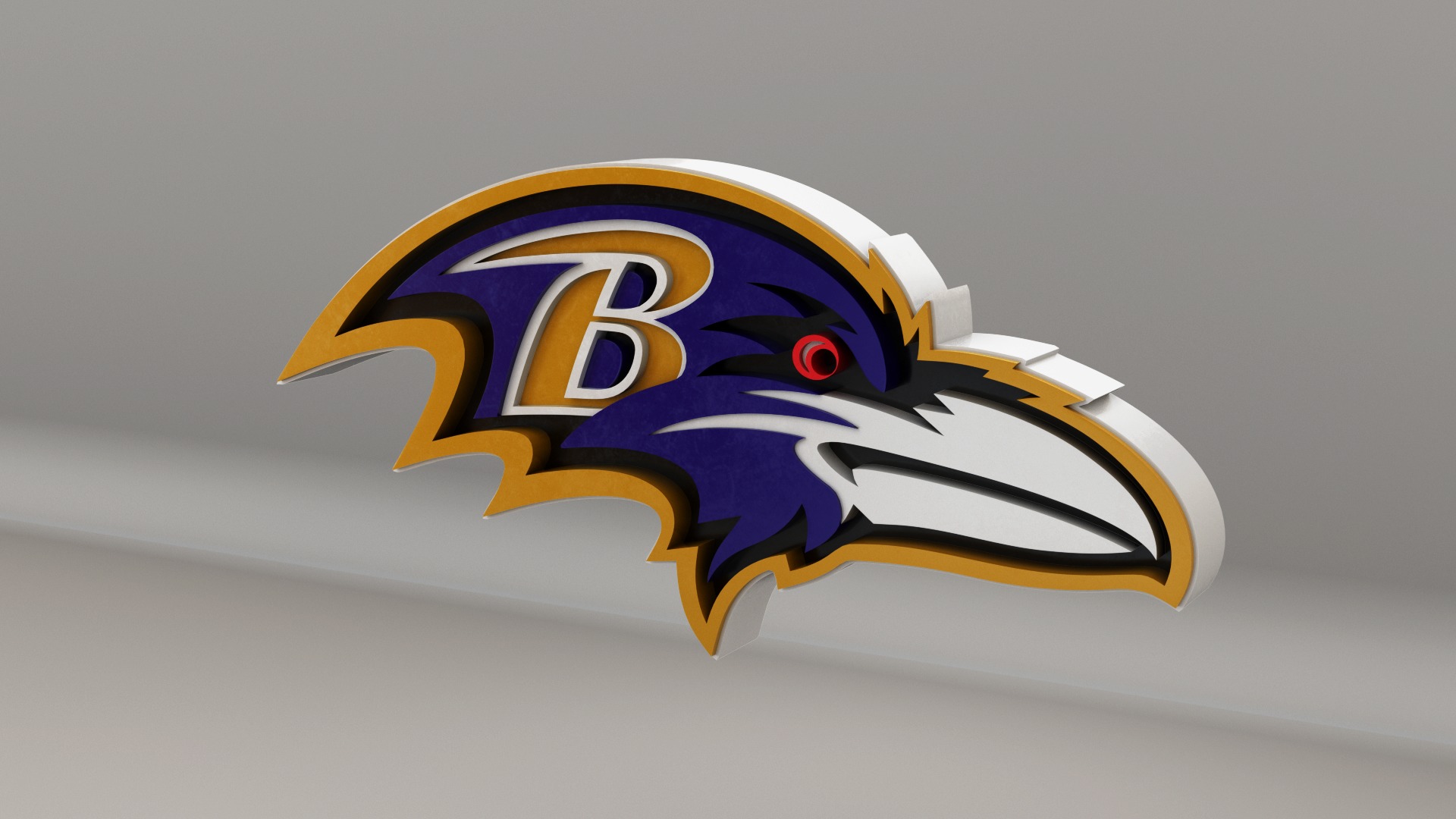 NFL Baltimore Ravens Logo 3D model_6