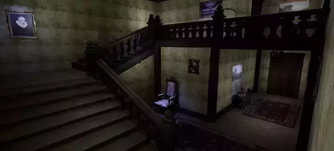 Abandoned Old Horror Mansion Room