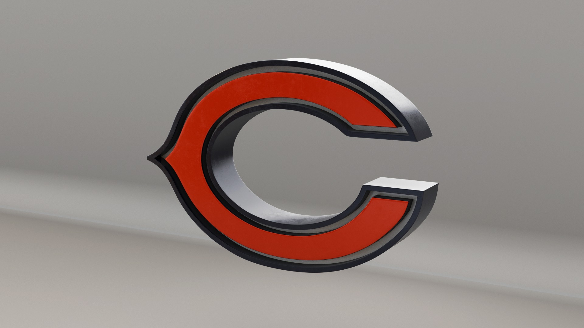 NFL Chicago Bears Logo 3D model_6