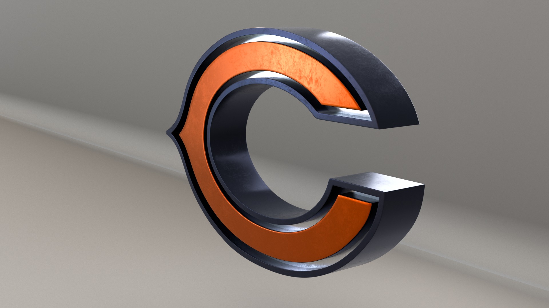 NFL Chicago Bears Logo 3D model_5