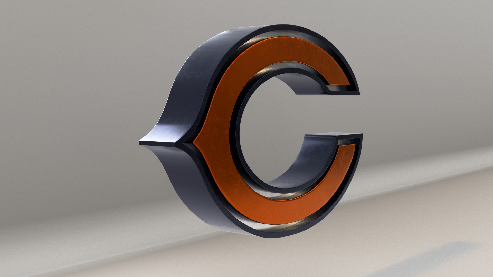 NFL Chicago Bears Logo 3D model_4