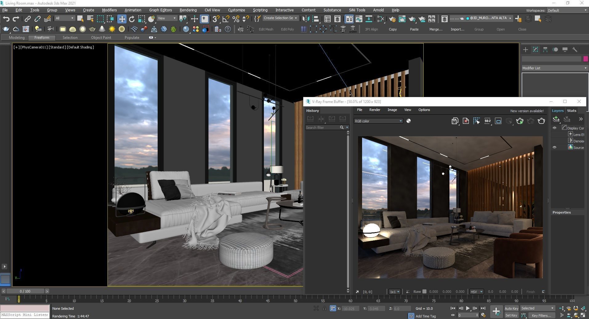 Interior Living Room Scene set 3D model_7