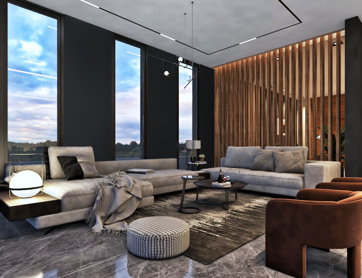 Interior Living Room Scene set 3D model_4