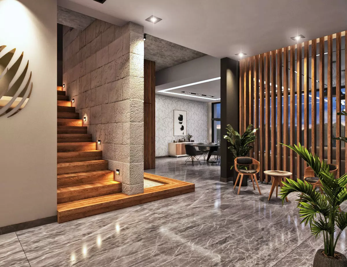 Interior Living Room Scene set 3D model_0