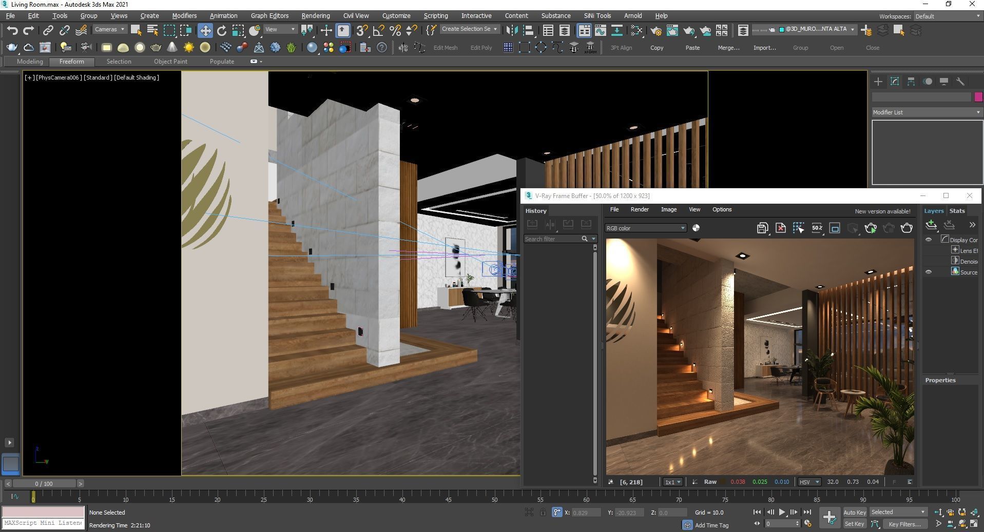 Interior Living Room Scene set 3D model_6