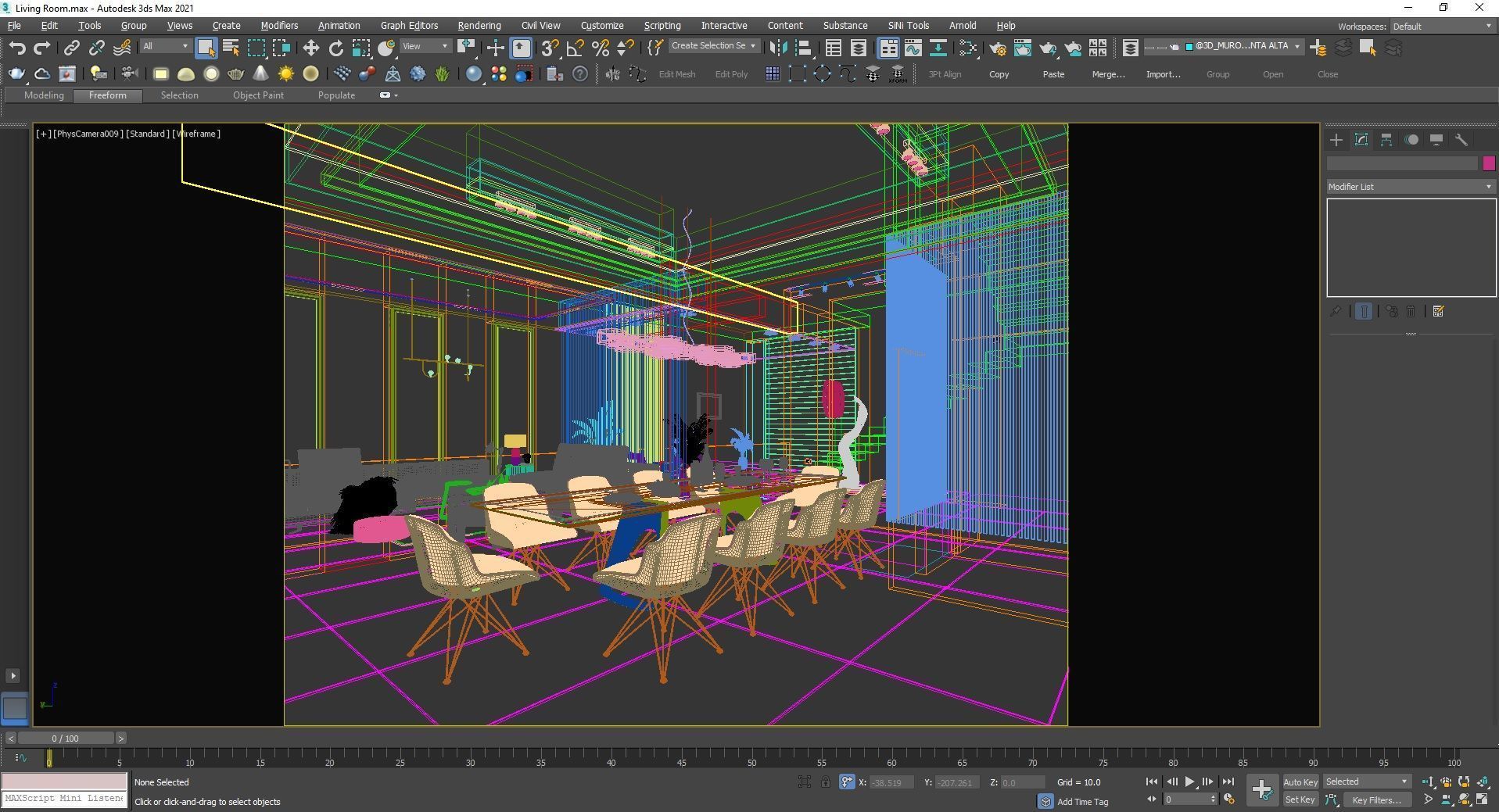 Interior Living Room Scene set 3D model_10