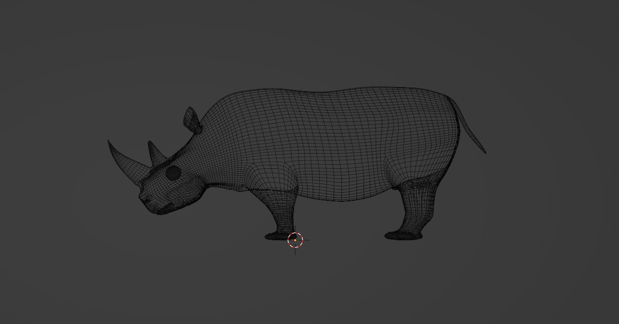 Rhino 3D Model Rigged and Animated Low-poly 3D model_12