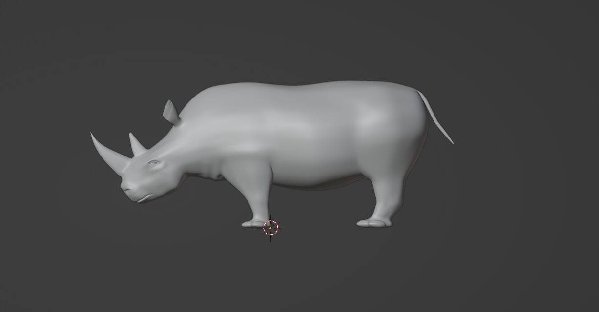 Rhino 3D Model Rigged and Animated Low-poly 3D model_13