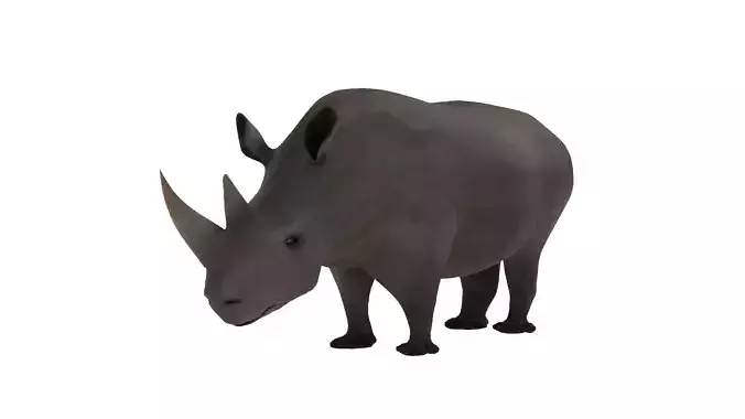 Rhino 3D Model Rigged and Animated